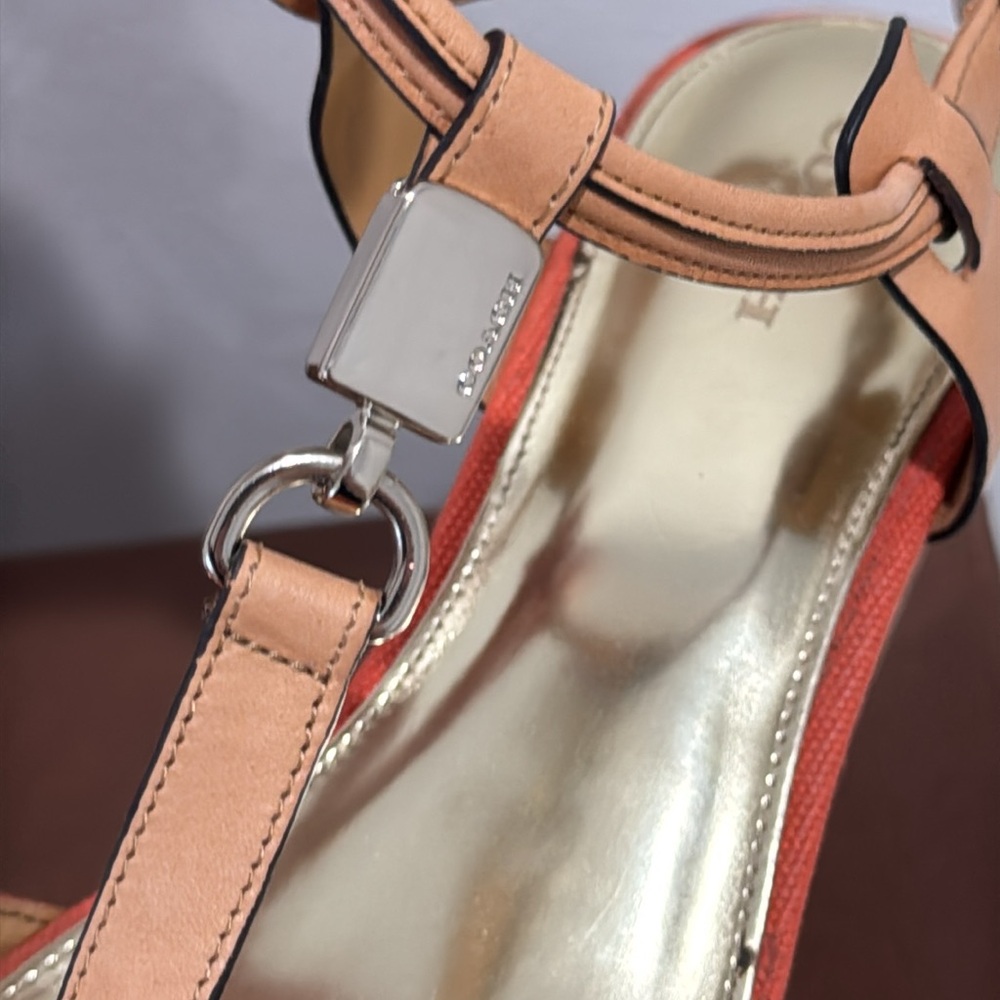 Coach Linden Canvas Wedge size 9 worn 1x - Picture 4 of 12
